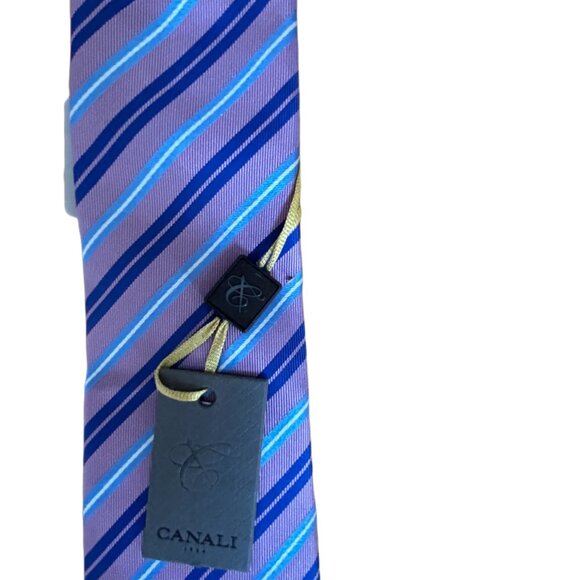 CANALI STRIPED TIE 100% SILK NEW - Picture 11 of 14